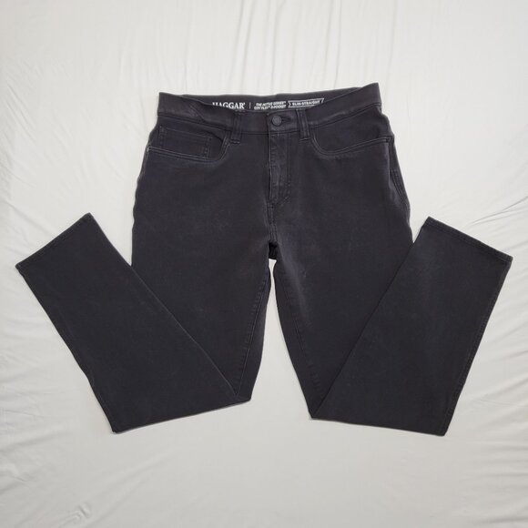 Haggar Pants City Flex Slim Straight Mens 30x30 (Fit 30 X 28 ) Active Series - Picture 1 of 14